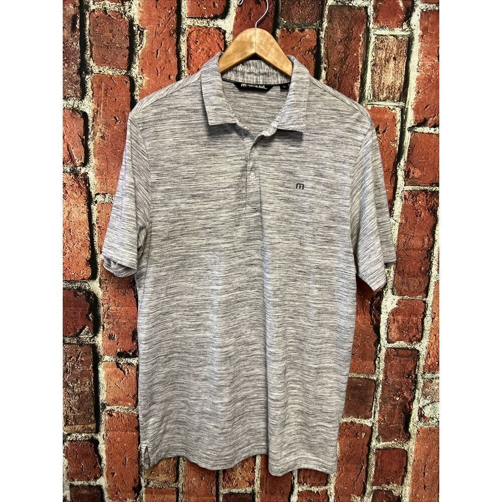 Travis Mathew Polo Shirt Mens Large Grey Performance Golfer